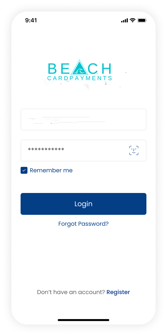 Beach Card Payments contactless mobile terminal